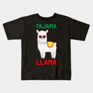 Pajama Llama - Funny Christmas Pajama Llama Kids T-Shirt